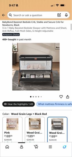 Bedside bassinet & mattress covers