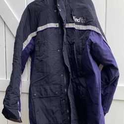 Vintage FedEx Stan Herman Parka Puffy Winter Coat Jacket Quilted Lined Large