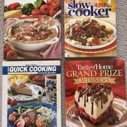 Classic Taste of Home Cookbooks, set of 4, new condition.  Grand Prize Winners, Quick Cooking Annual Recipes Contest, Winning Annual Recipes, Slow Coo