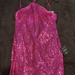 Lulus Purple/pink Sequin Dress Sz Large