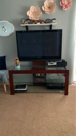 Tv stand and Panasonic tv