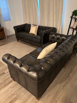 Leather Sofa, 2 available, price per each.