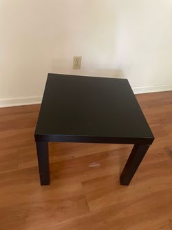 Black Square Side Table and Lamp