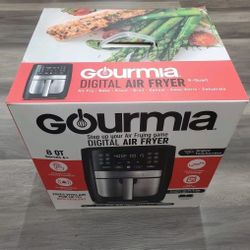 Gourmia GAF826 Uline Digital Air Fryer | No Oil Healthy Frying - 12 One-Touch Cooking Functions - Guided Cooking Prompts - 8-Quart Basket