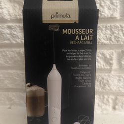 Primula Rechargeable USB Milk Frother With Stand - White