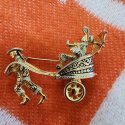 Damascene Rickshaw Toledo/Kyoto Brooch