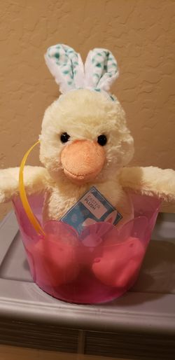 Easter Basket with Plush Baby Chick