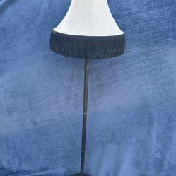 Antique Looking Lamp w/ Fringe Shade (base and pole could use some touchup)  