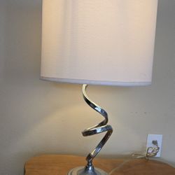 Lamp Metal Silver Base Good Shape 