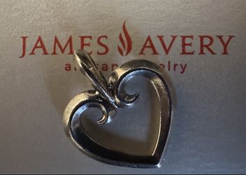 James Avery Retired Beveled Heart Pendant • Sterling Silver