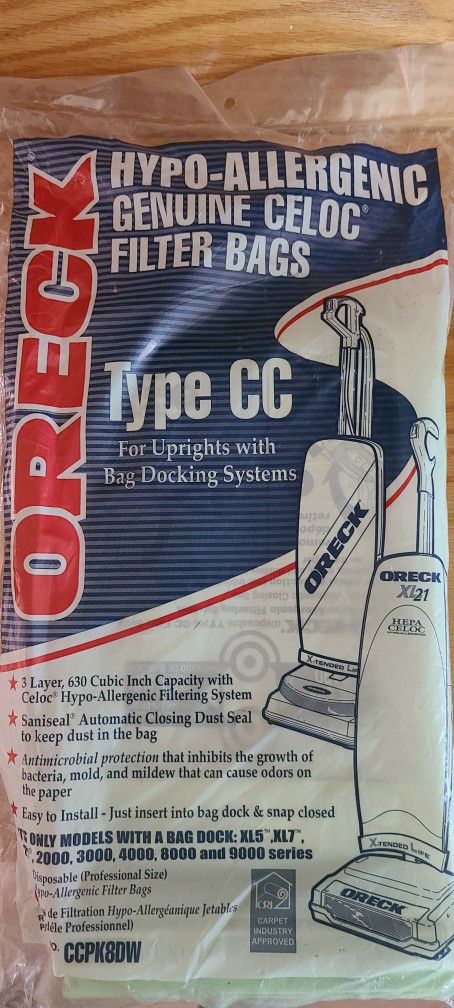 Oreck Vaccume Bags Type CC