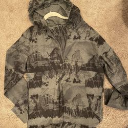 Mens MEDIUM FB2 Fabletics Gray Windbreaker