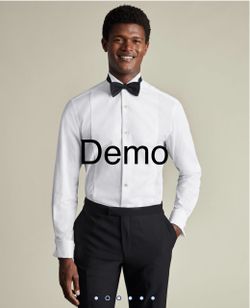 Charles Tyrwhitt Bib Front Tuxedo Shirt – White, Slim Fit, 17/35