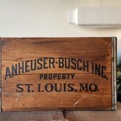 Vintage Anheuser Bush Wood Box