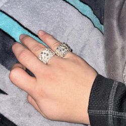 2 Nugget Rings 925 Silver 