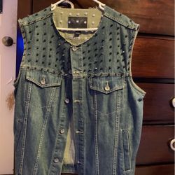 Spiked Denim Vest