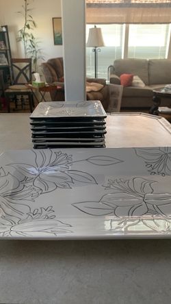 Set eight plate and dish