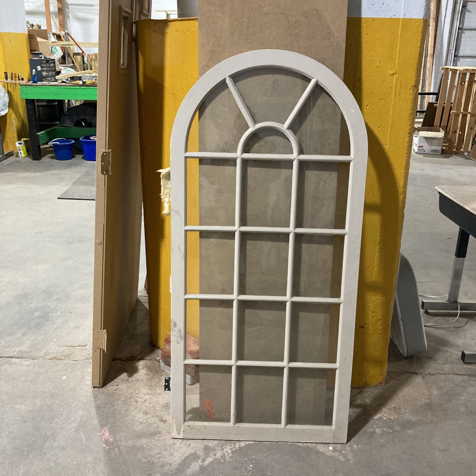 5’ High Wood And Glass Historical Door 