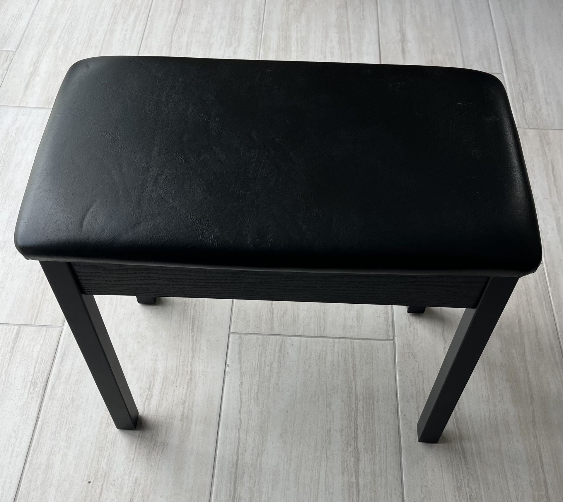 Piano Bench Black Padded