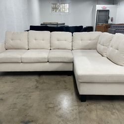 White / Beige Sectional Couch / Sofa 🚚FREE DELIVERY 🚚 