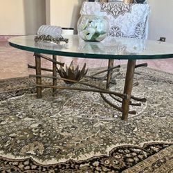 Vintage Mid Century Modern Coffee Table And Two End Tables Silas Seandel Brass Lotus