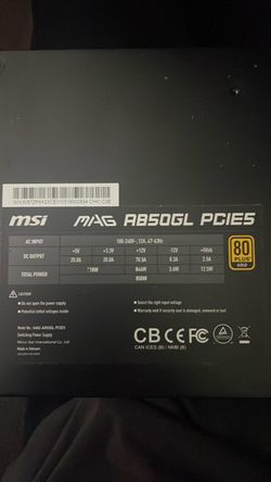 MSI MAG A850GL PCIE5 850W Power Supply