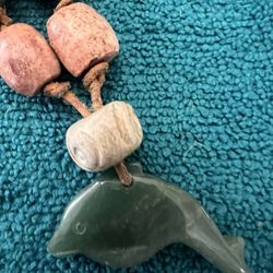Handmade Dolphin Necklace with Leather Cord 