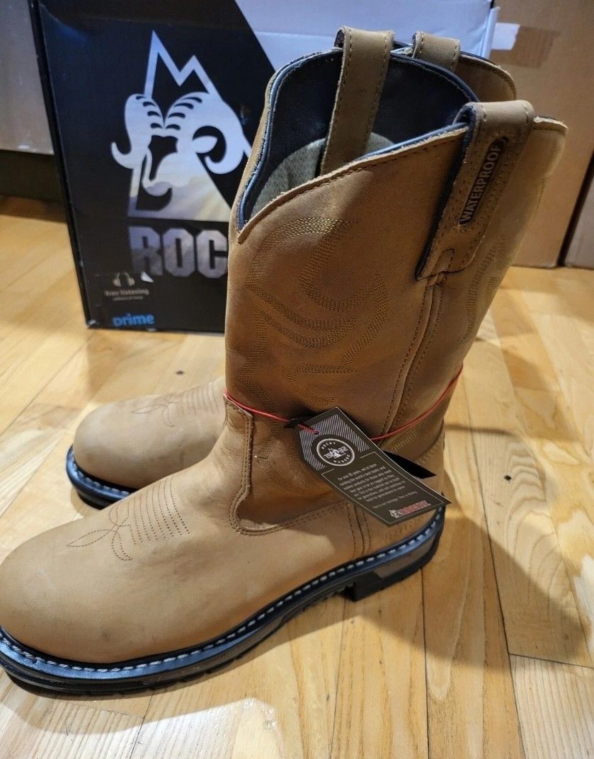 Rocky Men's Original Ride Branson Waterproof Steel Toe Work Boot, Sz 11.5 M