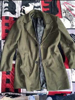 Men Olive Coat Large