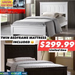 Twin Bedframe With Mattress 