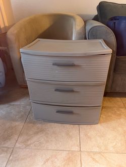 3-Drawer Plastic Storage Dresser $5