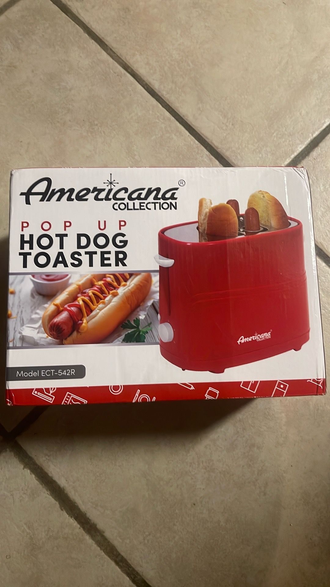 Elite by Americana Retro Pop-Up Hot Dog and Bun Toaster