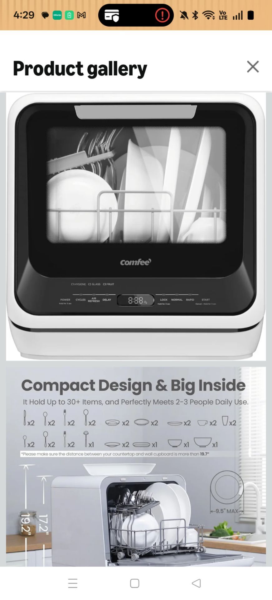 Brand-new Comfee CDC17POABB
compact portable countertop dishwasher (black). Factory sealed.