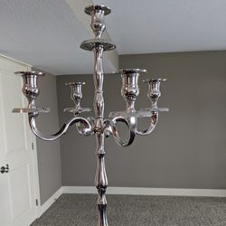 16 Inch Silver 5-Candle Candelabra
