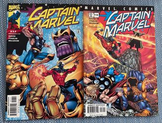 Two Captain Marvel comics from 2001
