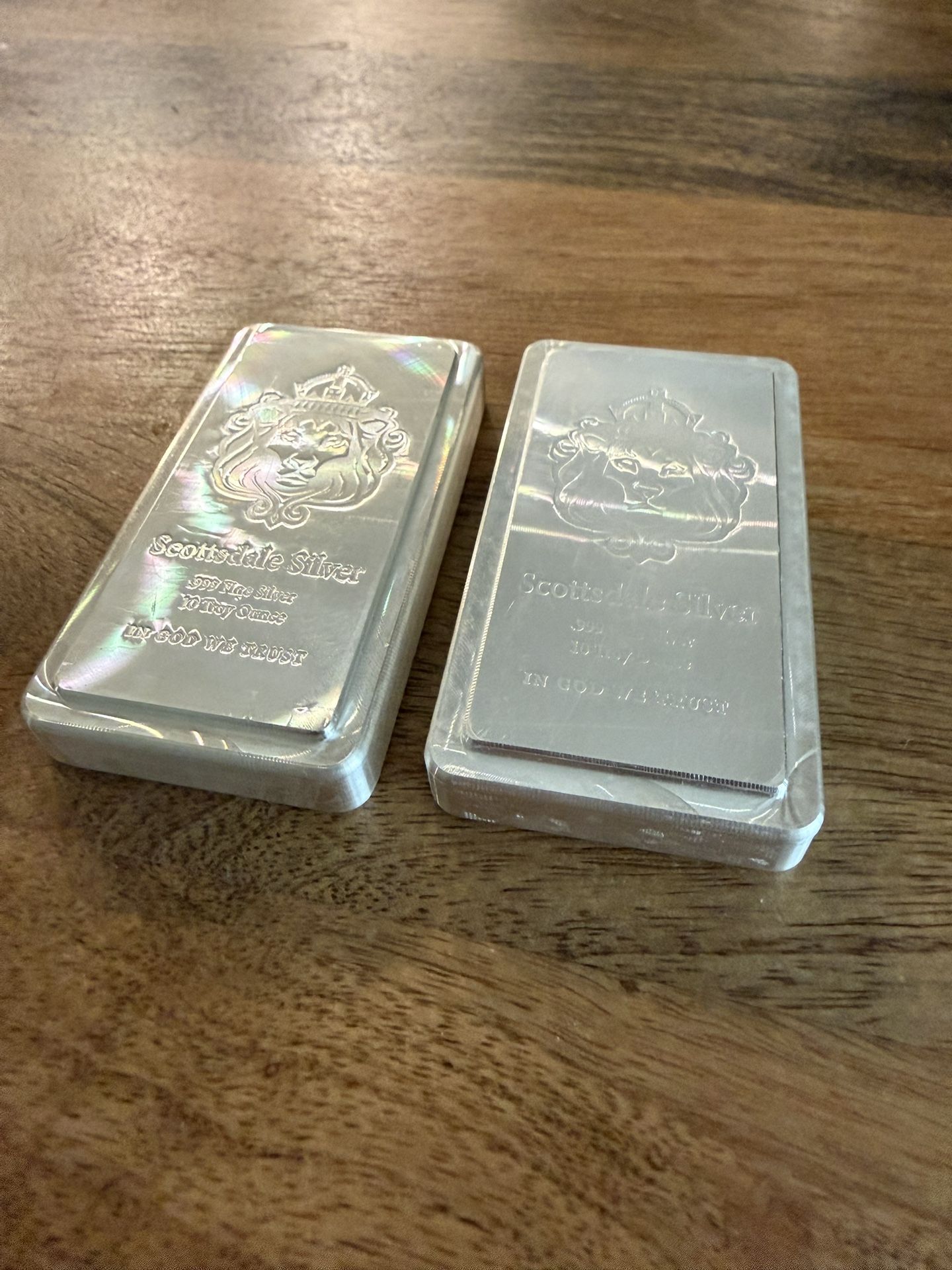 (x2) 10oz Scottsdale Stacker Silver Bars