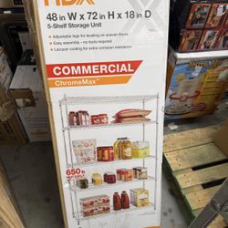 5-Tier Commercial Grade Heavy Duty Steel Wire Shelving Unit