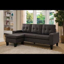 Brand New Small Sofa With Reversible Chaise (4 Colors)