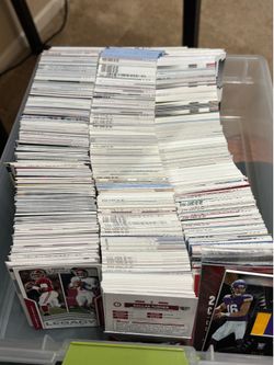 Box of sports cards- mostly football
