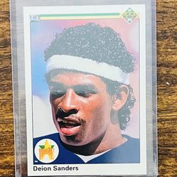 DEION SANDERS (MLB BASEBALL 1990  UPPER DECK ROOKIE CARD 
