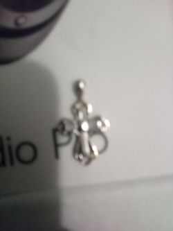 24kt white gold Cross Pendant Charm