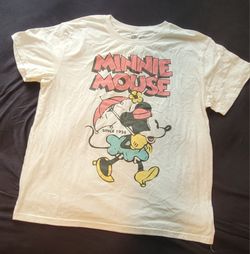 Disney Minnie Mouse Womens T-Shirt - White and Red