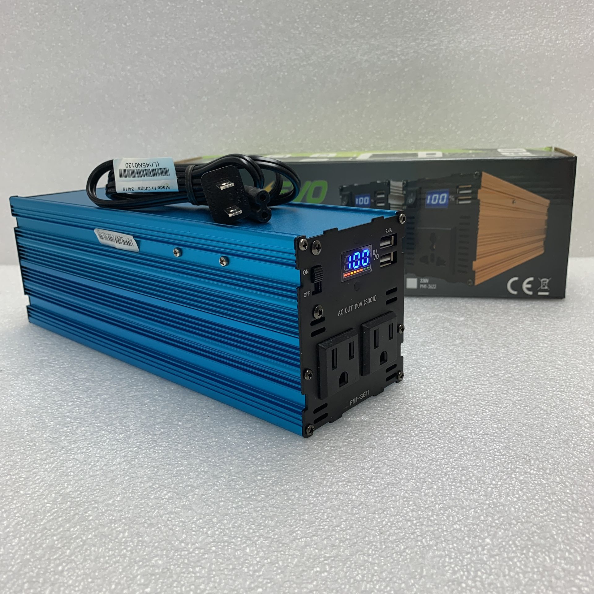Limited Blue Brand New Camping Portable Power Station Emergency Home Use UPS Power RV Power 110V 300W Lithium two standard 110V AC outlets, dual USB
