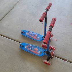 Two Spiderman Scooters