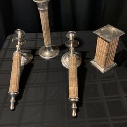 4 Vintage Candle Holders 
