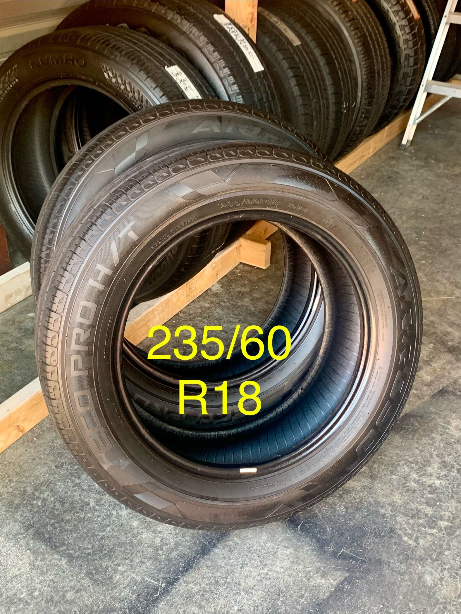 2 Used Tires Arroyo Eco Pro H/T 235/60R18 Nice Tires. 8/32 Tread. Almost 80%.