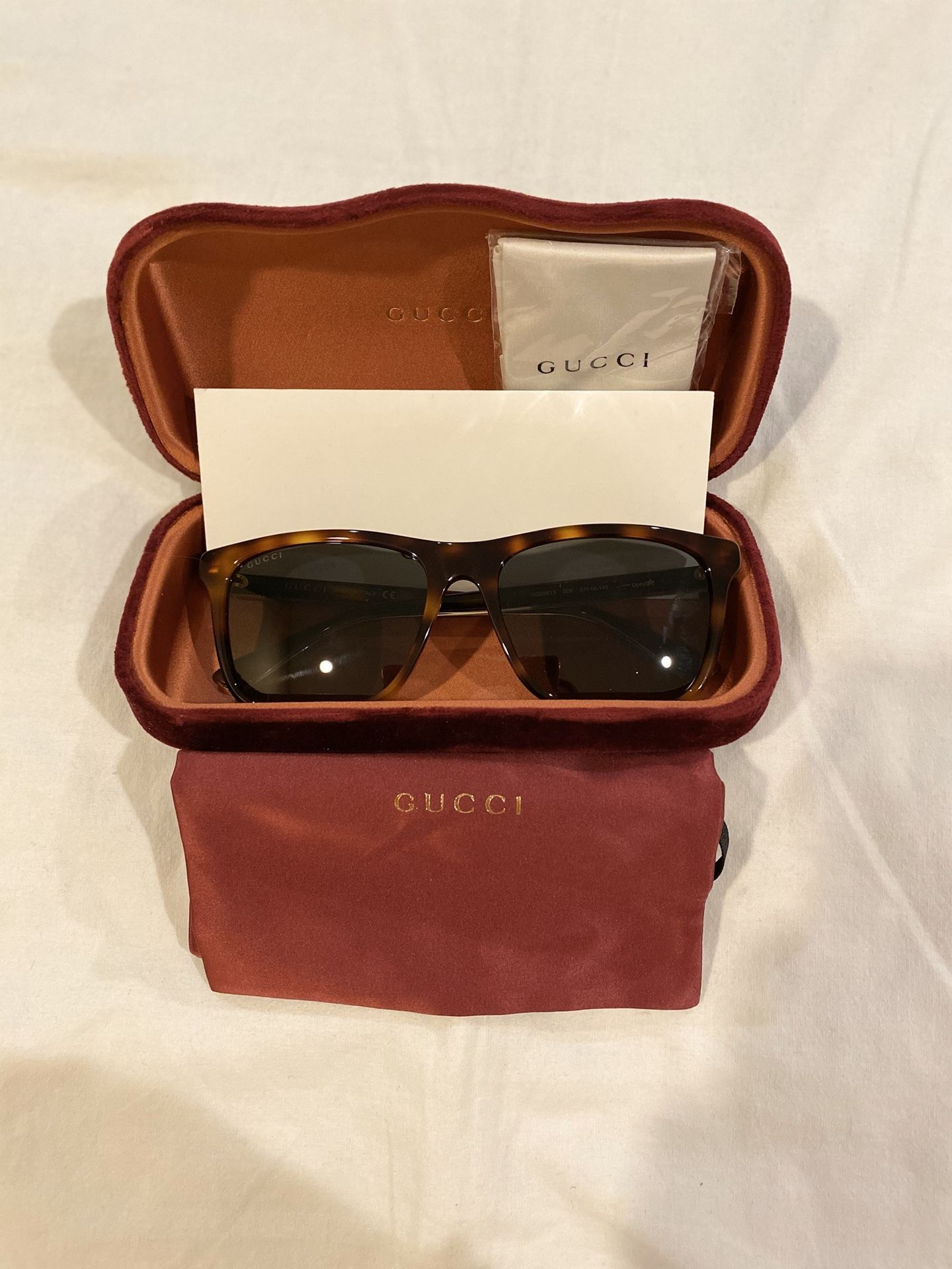 Gucci Rectangular Sunglasses GG0381S 009 57 18