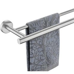 JQK Double Bath Towel Bar, 33 Inch 304 Stainless Steel Thicken 0.8mm Towel Rack for Bathroom, Towel Holder Brushed Finished Wall Mount, Use=E3-794
