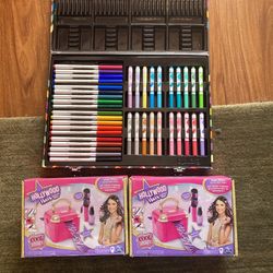 45 New  Crayola Ink Pens And Two Hollywood Hair sets