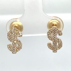 10KT Yellow Gold Diamond Dollar Sign Earrings 1.56g .33CTW 183444/4
